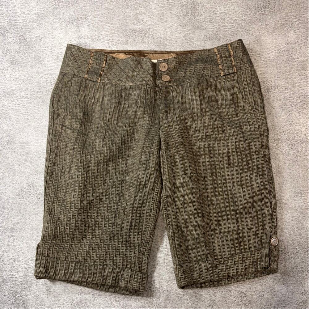 Vintage Forever 21 Brown Herringbone Bermuda Shorts